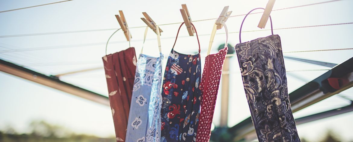 Masks hanging to dry